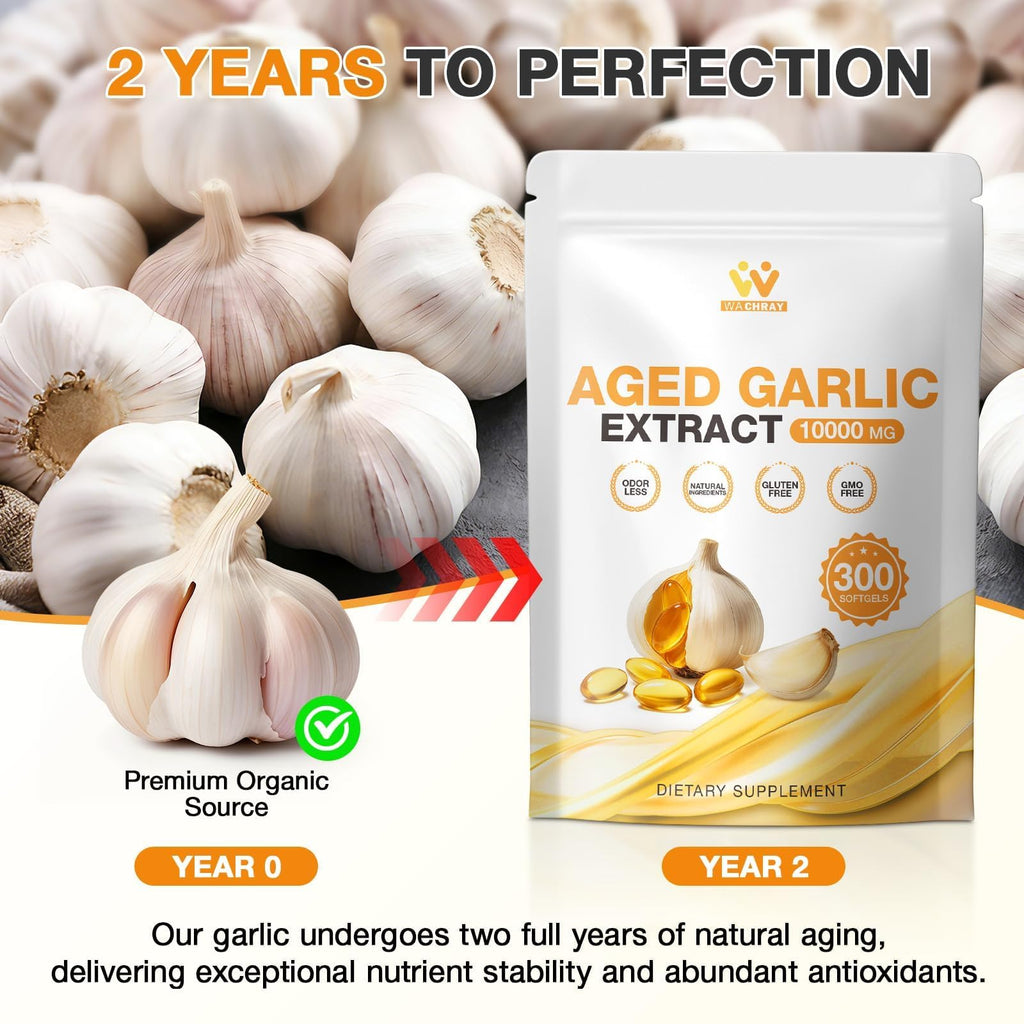 Odorless Garlic Extract Softgels 10000mg 300 Count D115