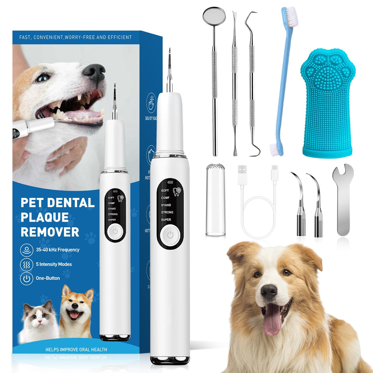 Dog Plaque Remover with LED Light Electric Toothbrush E1092