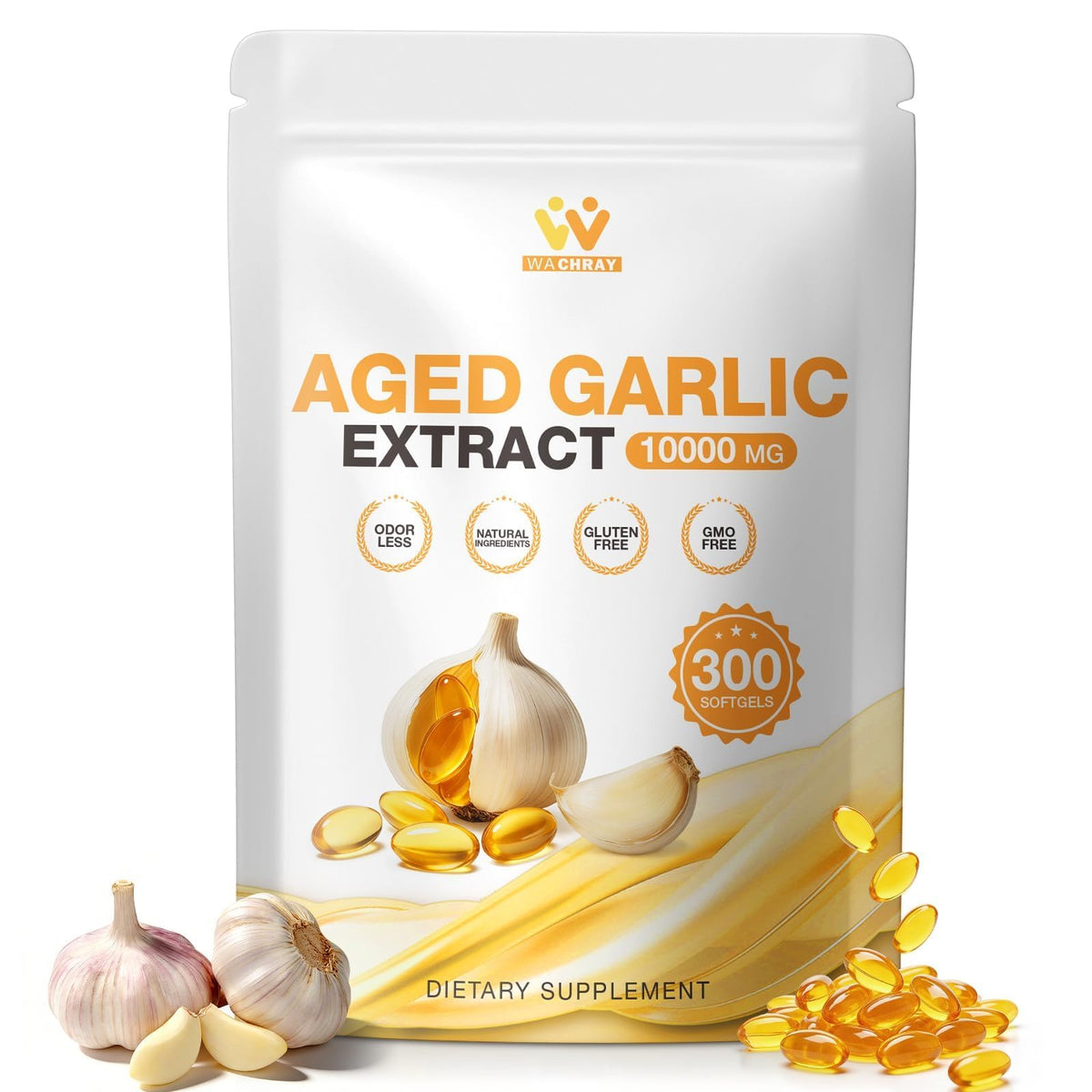Odorless Garlic Extract Softgels 10000mg 300 Count D115