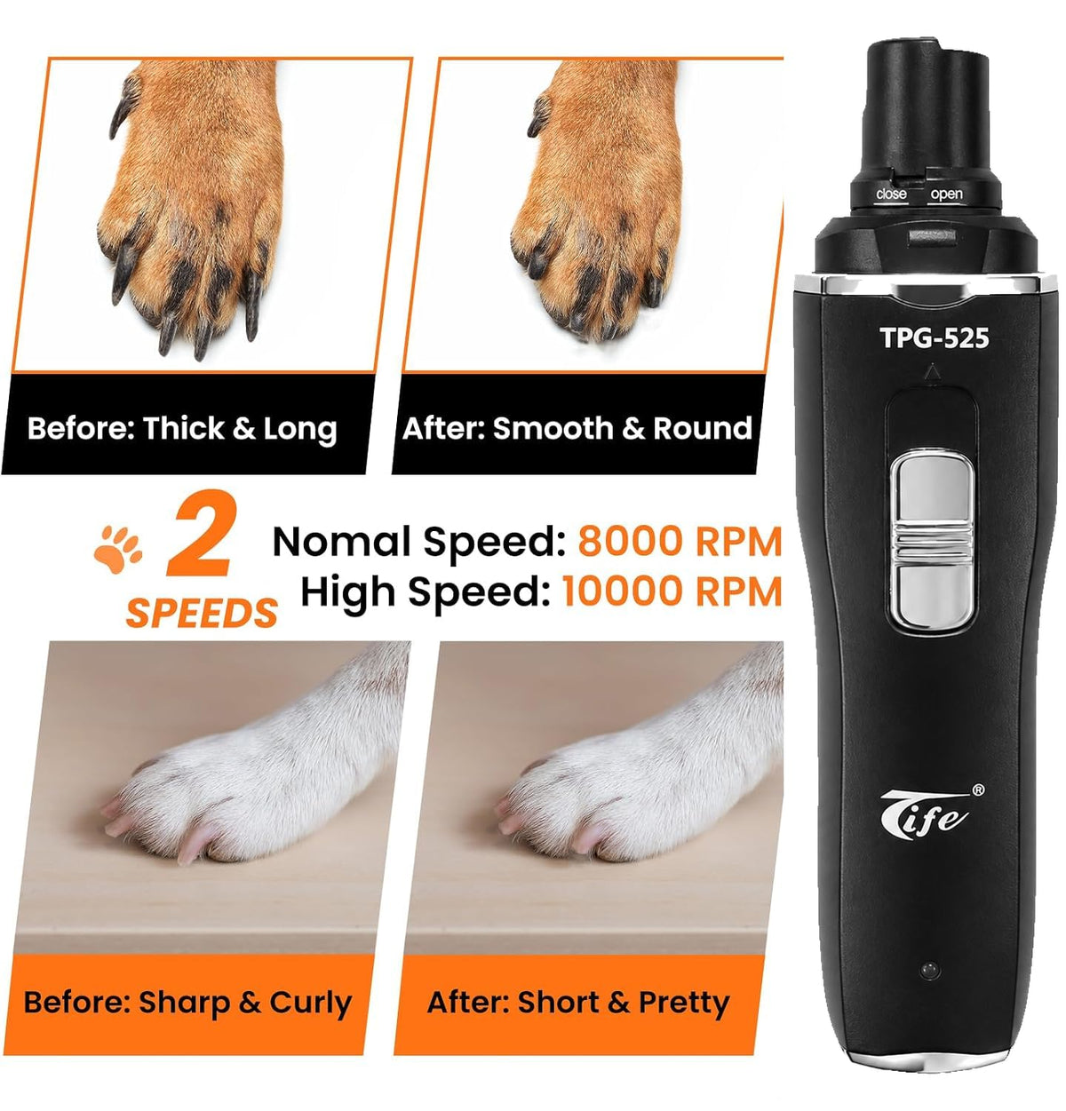 Rechargeable Electric Pet Nail Grinder Y8891