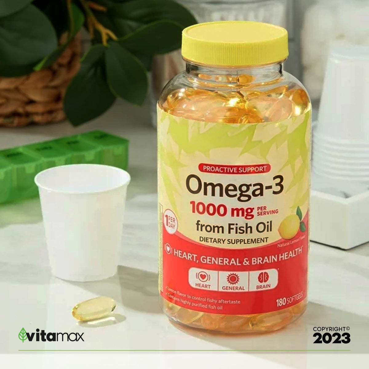Omega-3 Fish Oil 1000 mg 180 Count B88998