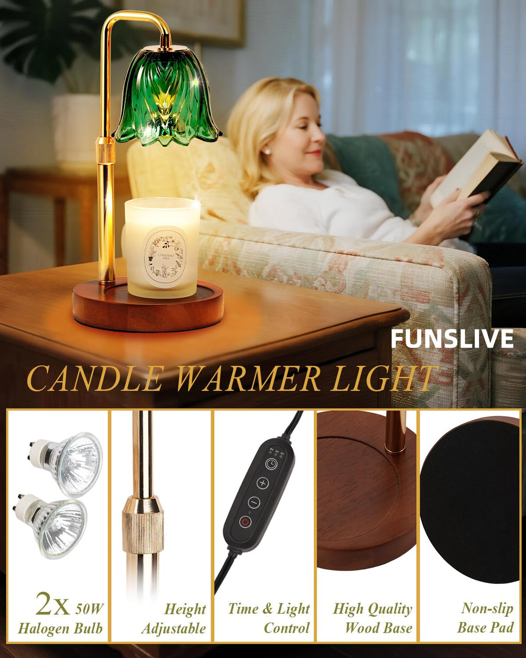 Dimmable Candle Warmer Lamp with Timer L8155