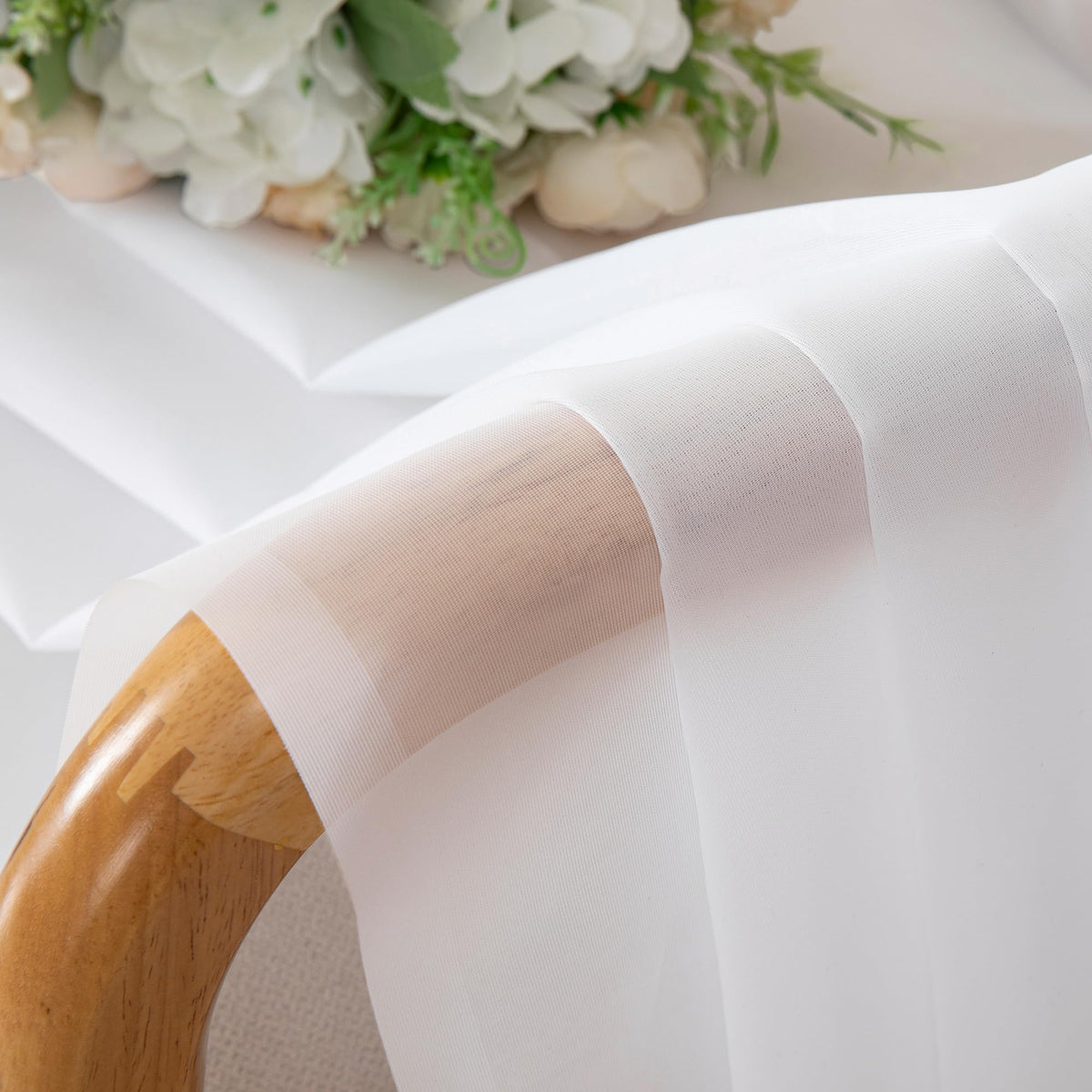 White Sheer Curtains 72 Inches Long 2 Panels J44855