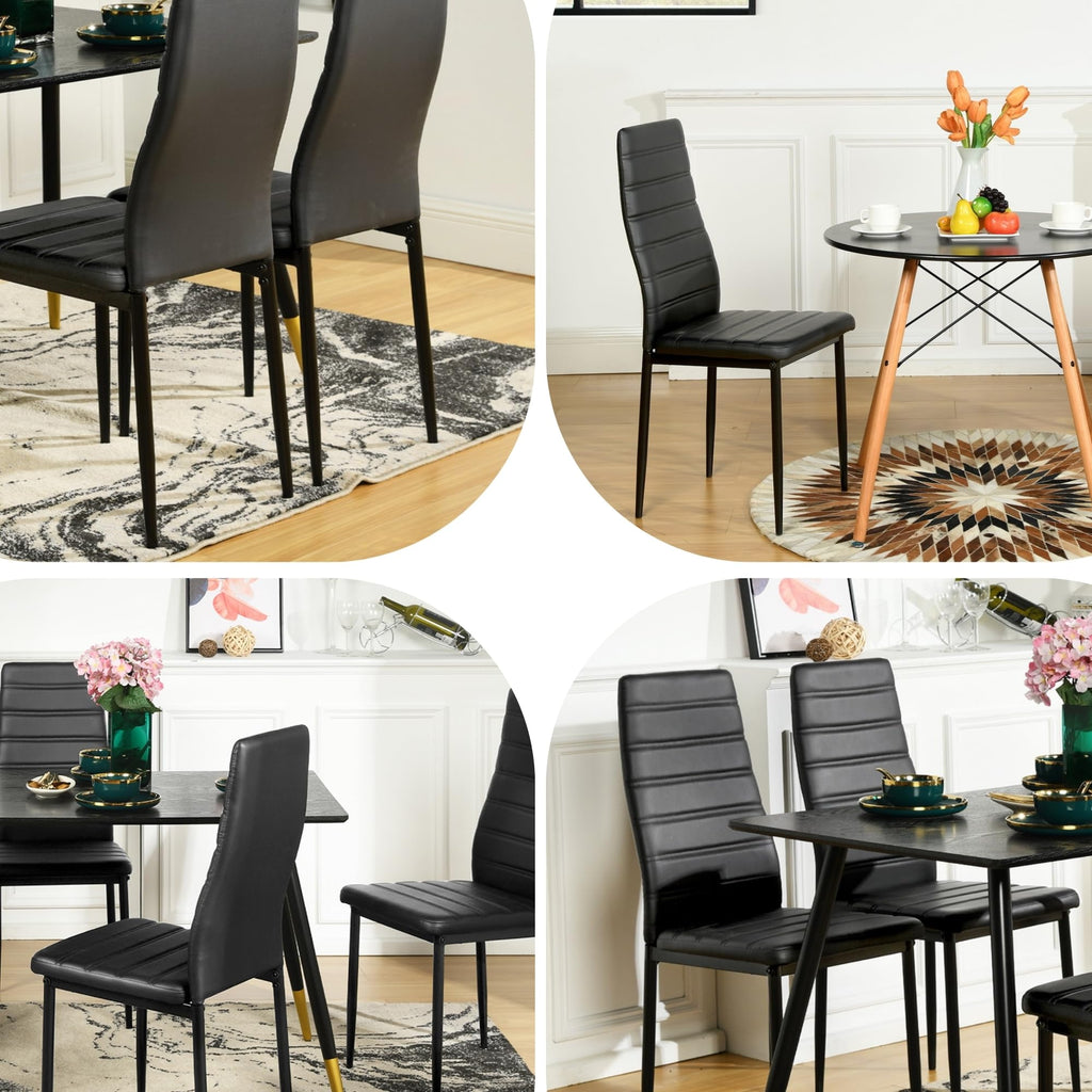Black PU Dining Chairs Set of 4 Z8770