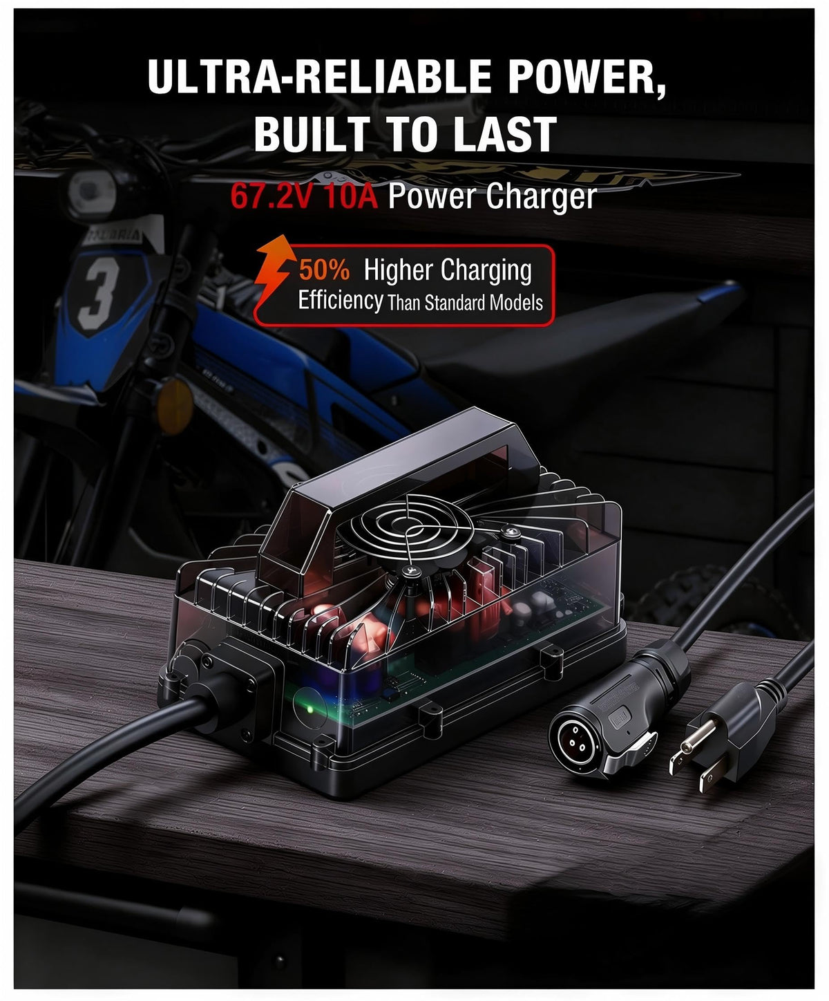 67.2V 10A Waterproof IP65 Lithium Battery Charger E98307