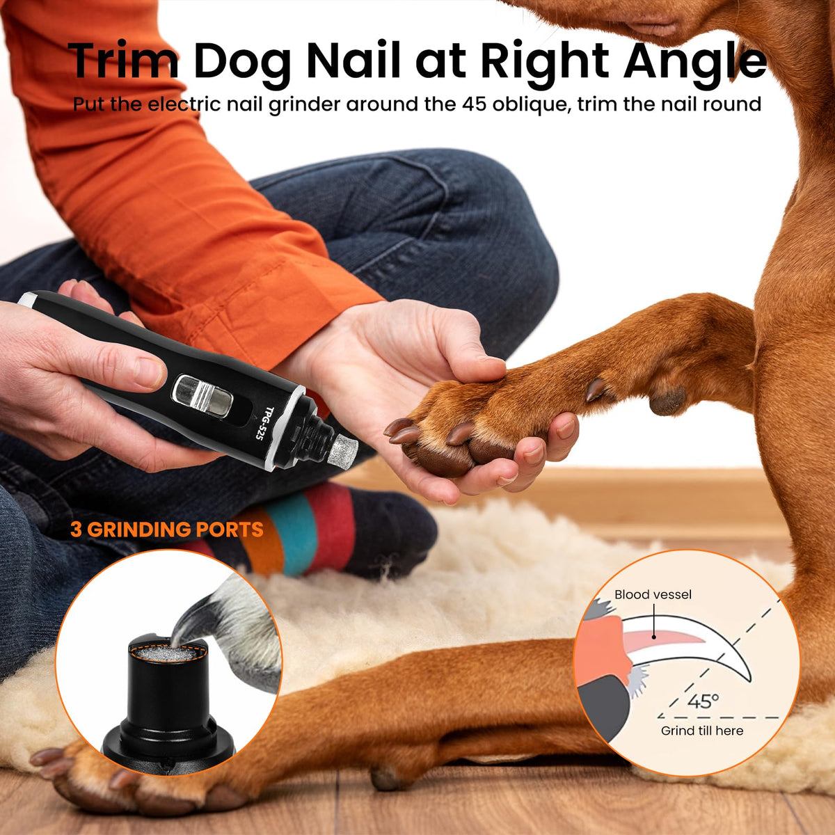 Rechargeable Electric Pet Nail Grinder Y8891