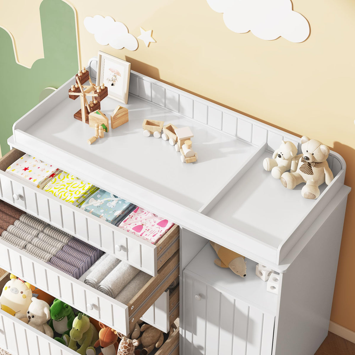 White 4 Drawer Changing Table Dresser N92663