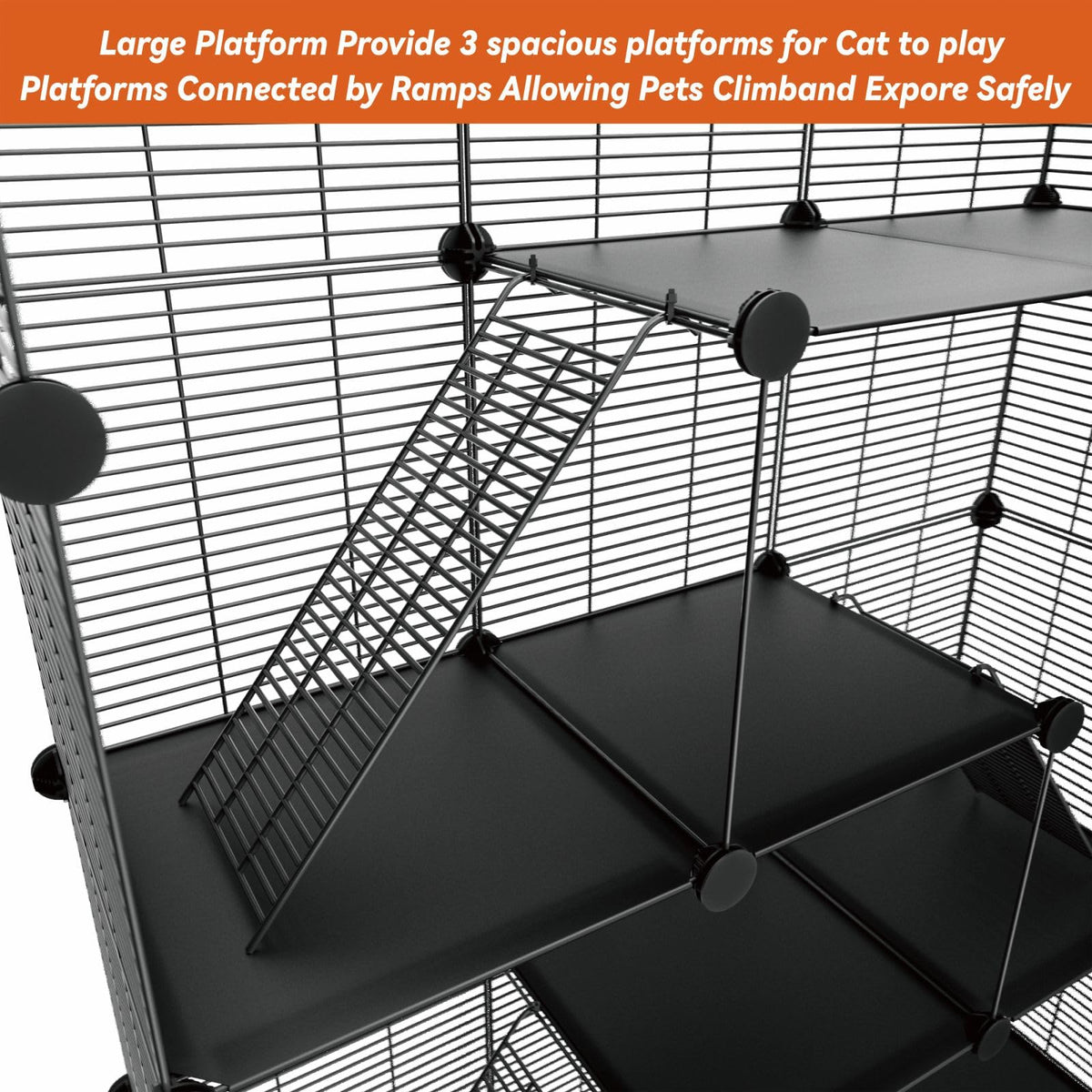 4-Tier Cat Cage Indoor with Anti-Tip Kit O413