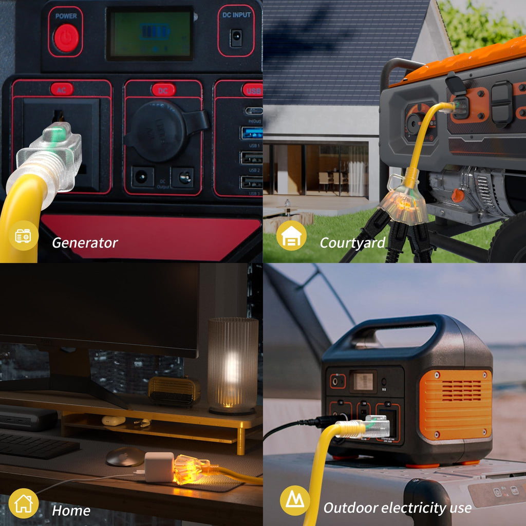 100 FT 12 Gauge Yellow Heavy Duty Outdoor Extension Cord Waterproof Q15128
