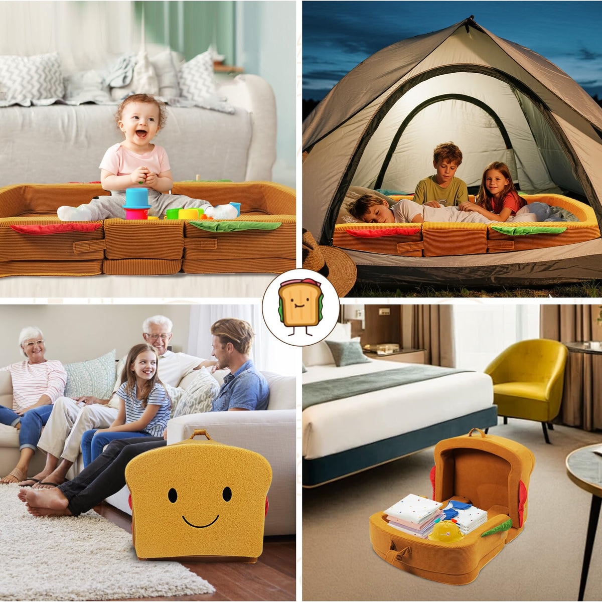 Portable Foldable Soft Foam Toddler Travel Bed with Safety Rail M26209