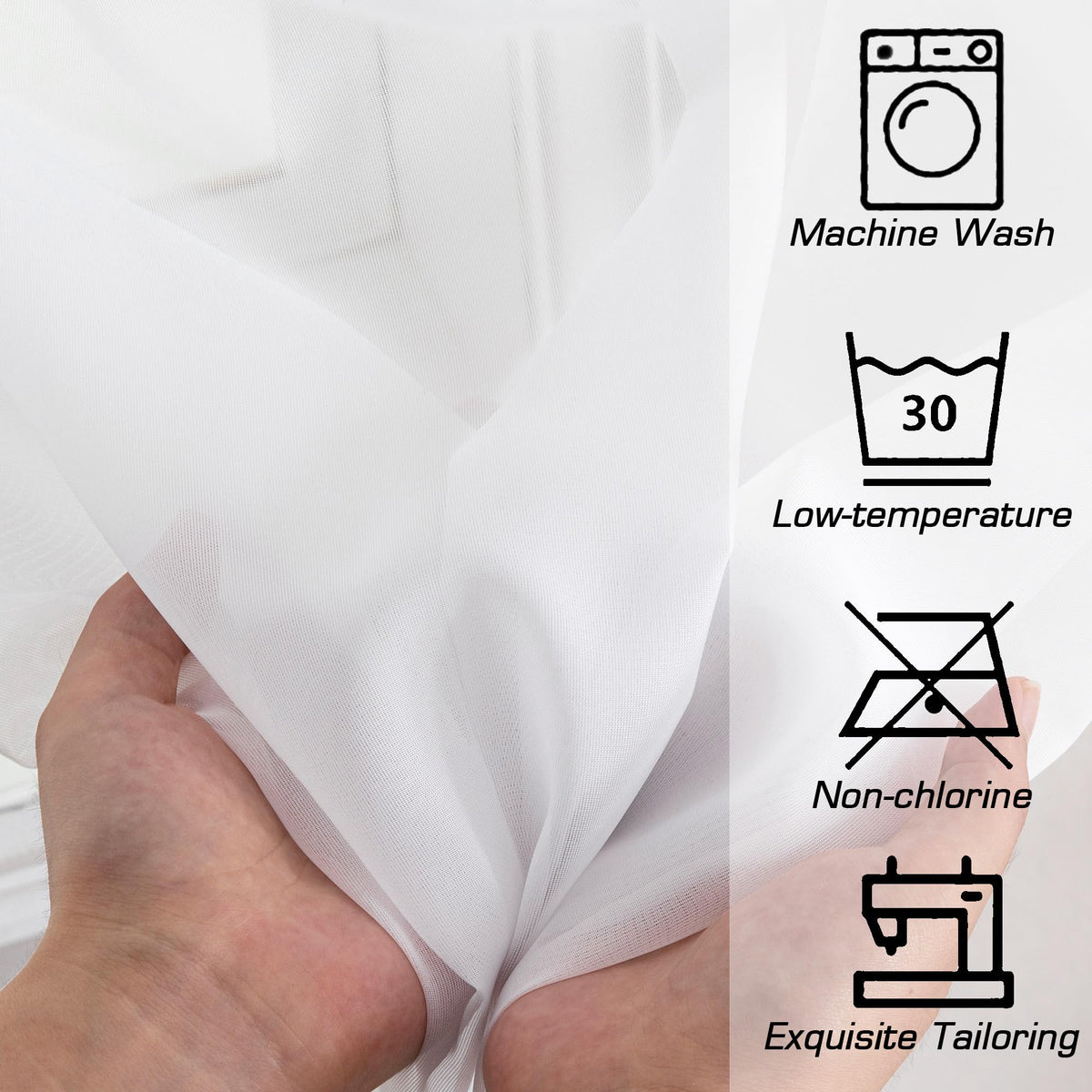 White Sheer Curtains 72 Inches Long 2 Panels J44855