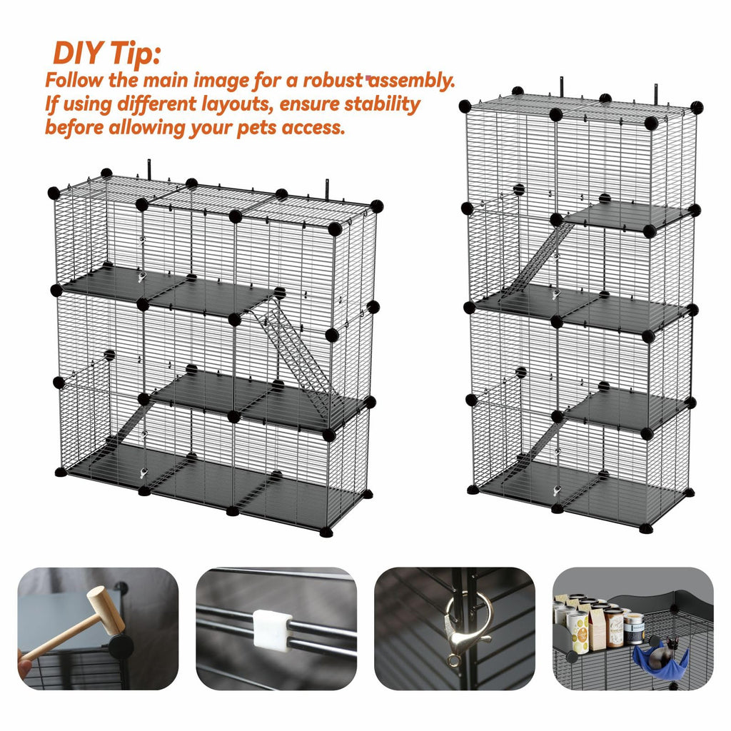 4-Tier Cat Cage Indoor with Anti-Tip Kit O413