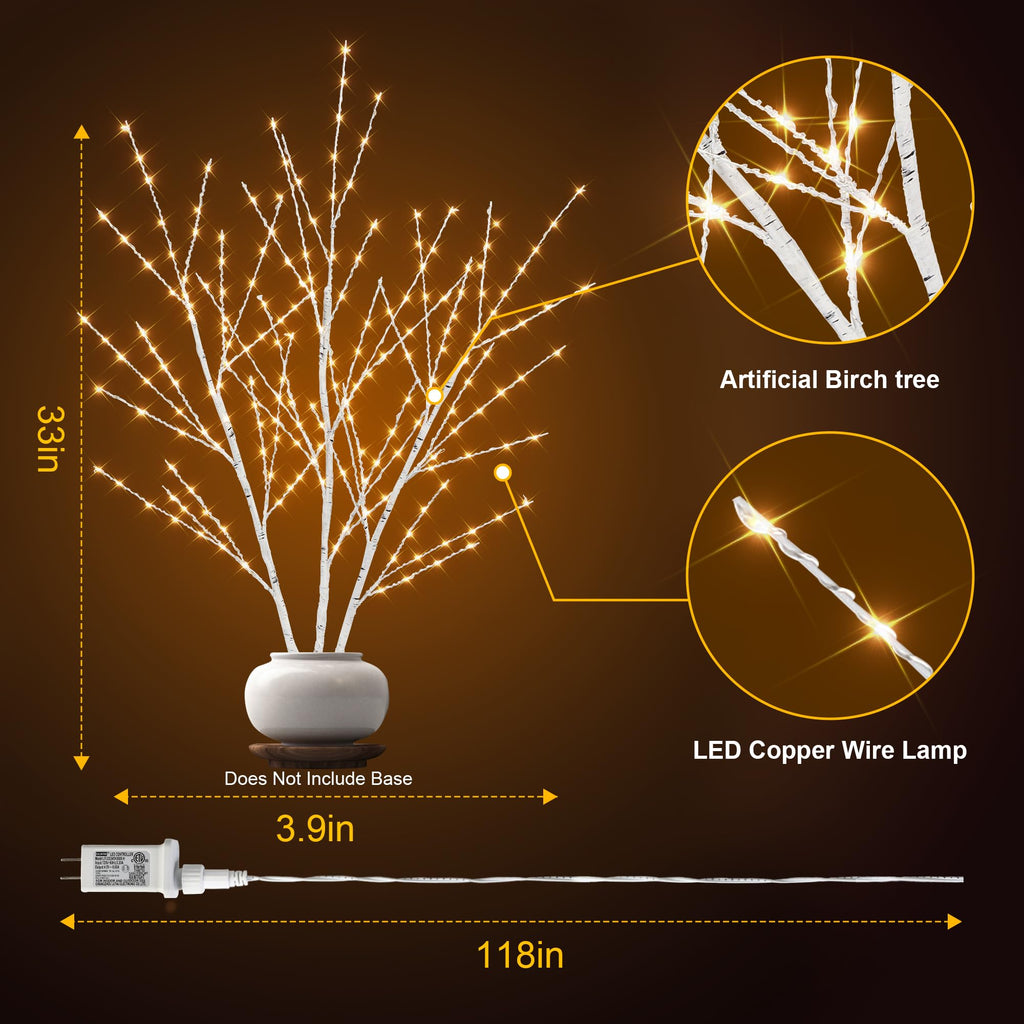 Birch Light Tree with 180 LED Lights Q914