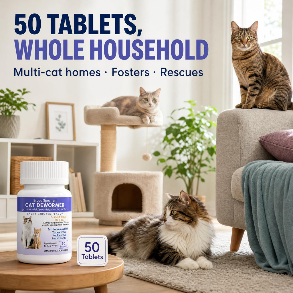 Broad Spectrum Cat & Kitten Dewormer 50 Tablets U919724