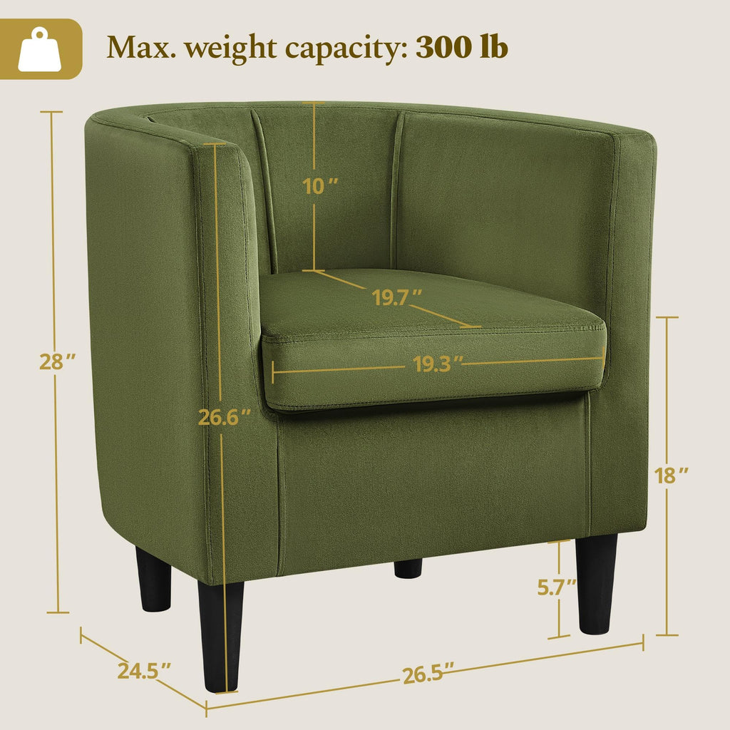 Barrel Accent Chairs Set of 2 Olive Green O53193