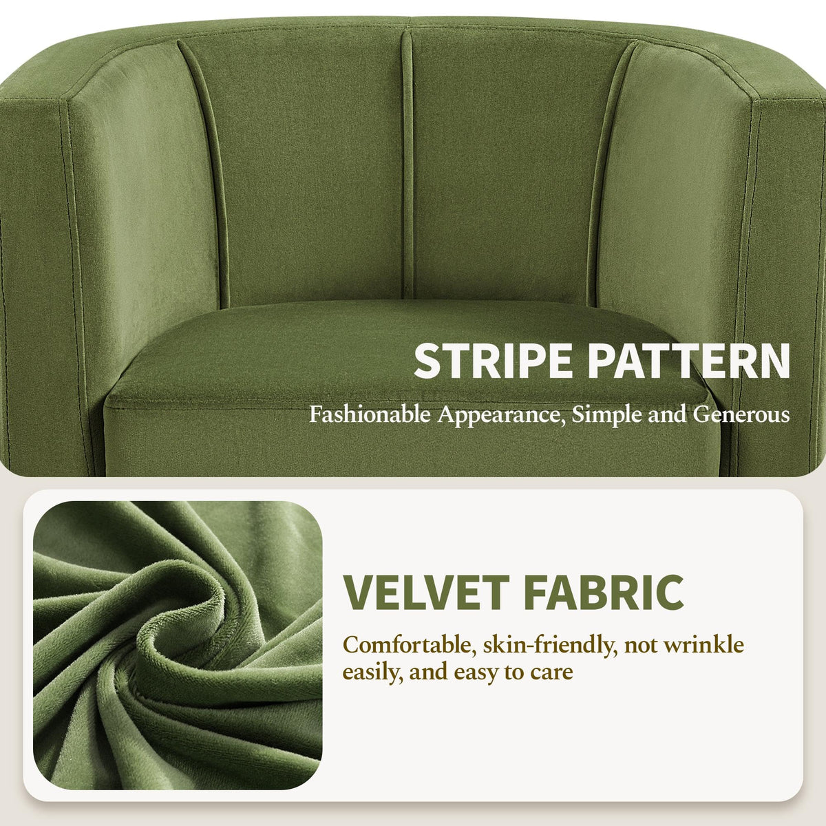 Barrel Accent Chairs Set of 2 Olive Green O53193