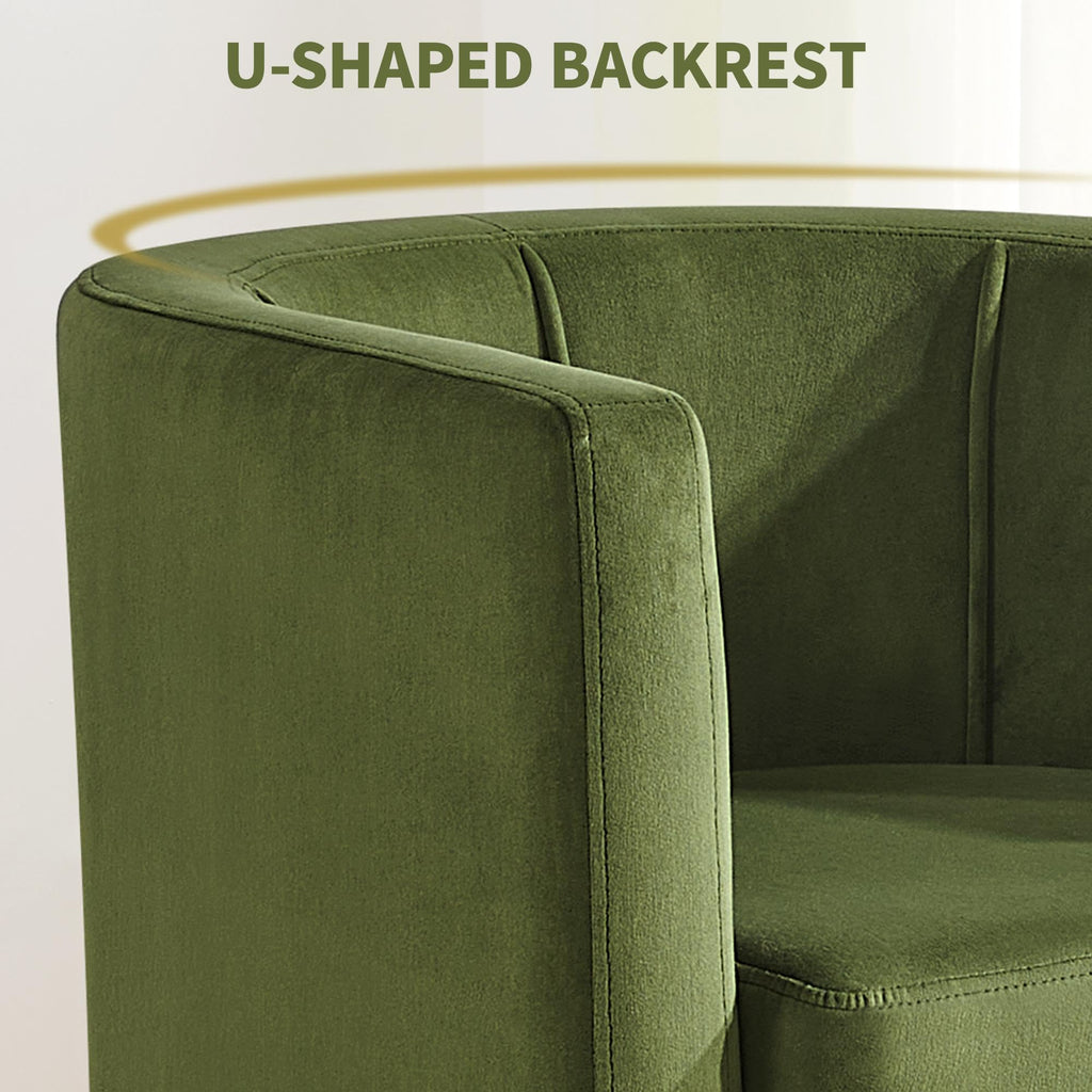 Barrel Accent Chairs Set of 2 Olive Green O53193