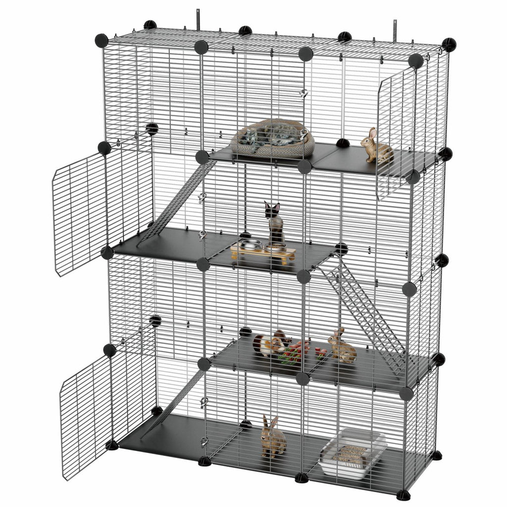 4-Tier Cat Cage Indoor with Anti-Tip Kit O413