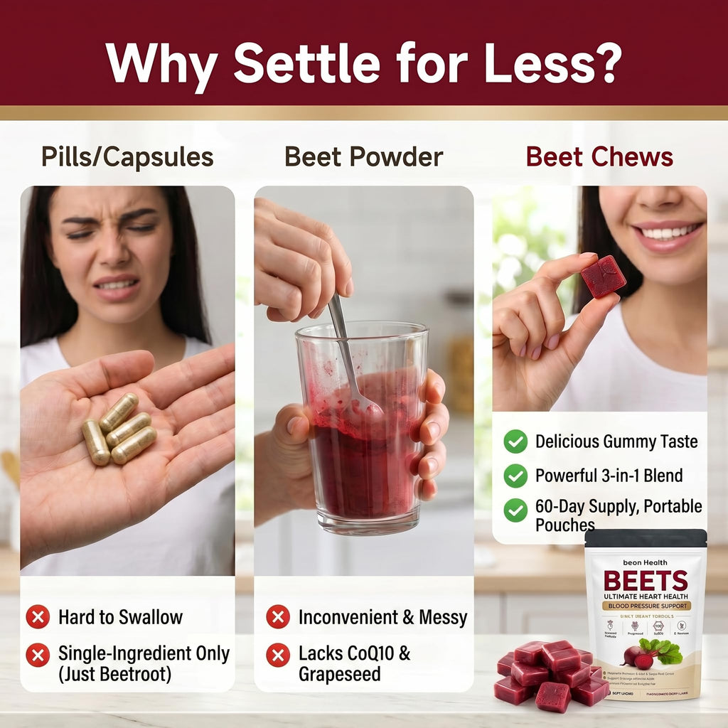 500mg Beetroot CoQ10 Grape Seed Extract Chews J946