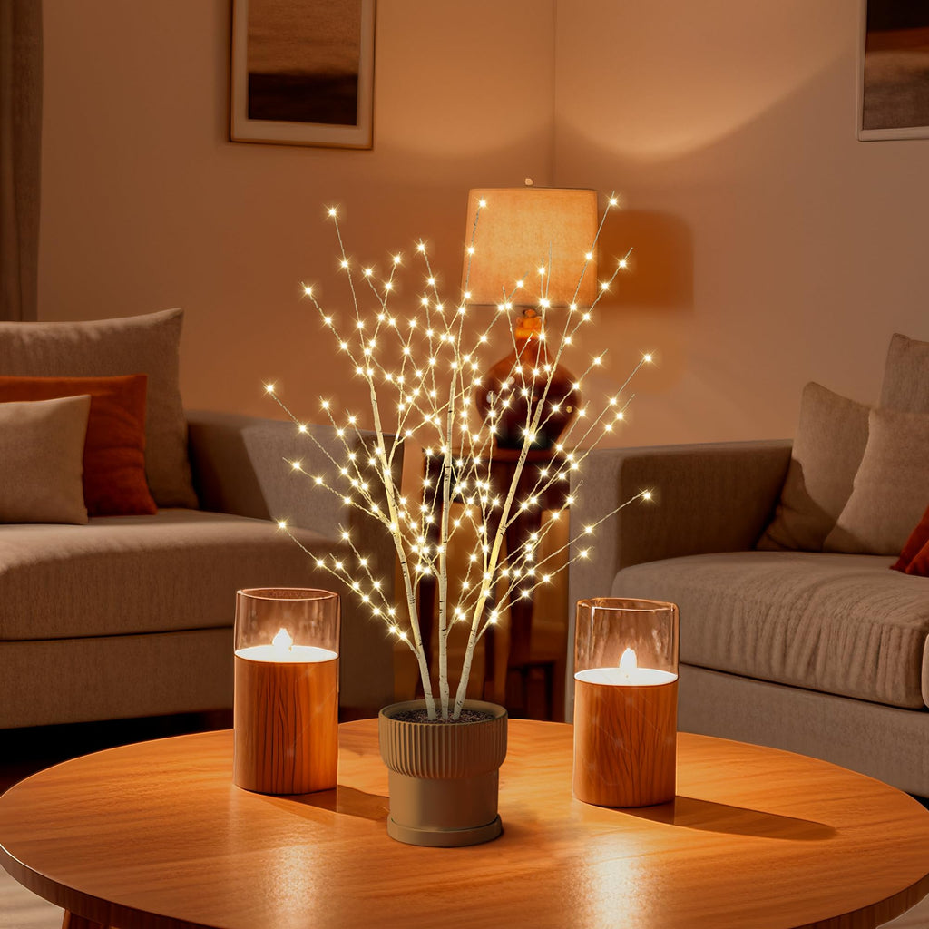 Birch Light Tree with 180 LED Lights Q914