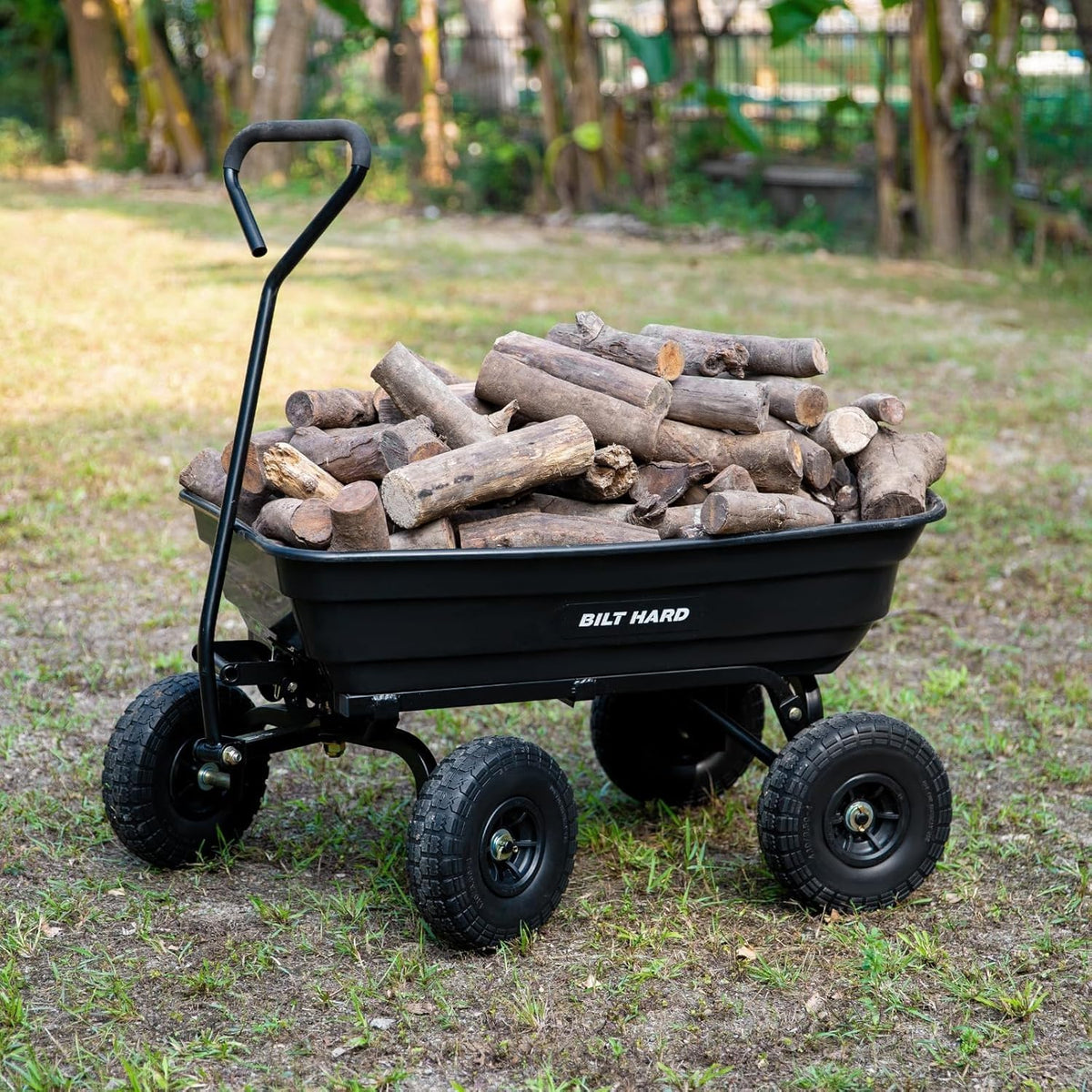 4 Cu.Ft. Poly Yard Dump Cart with 180° Rotating Handle X17082