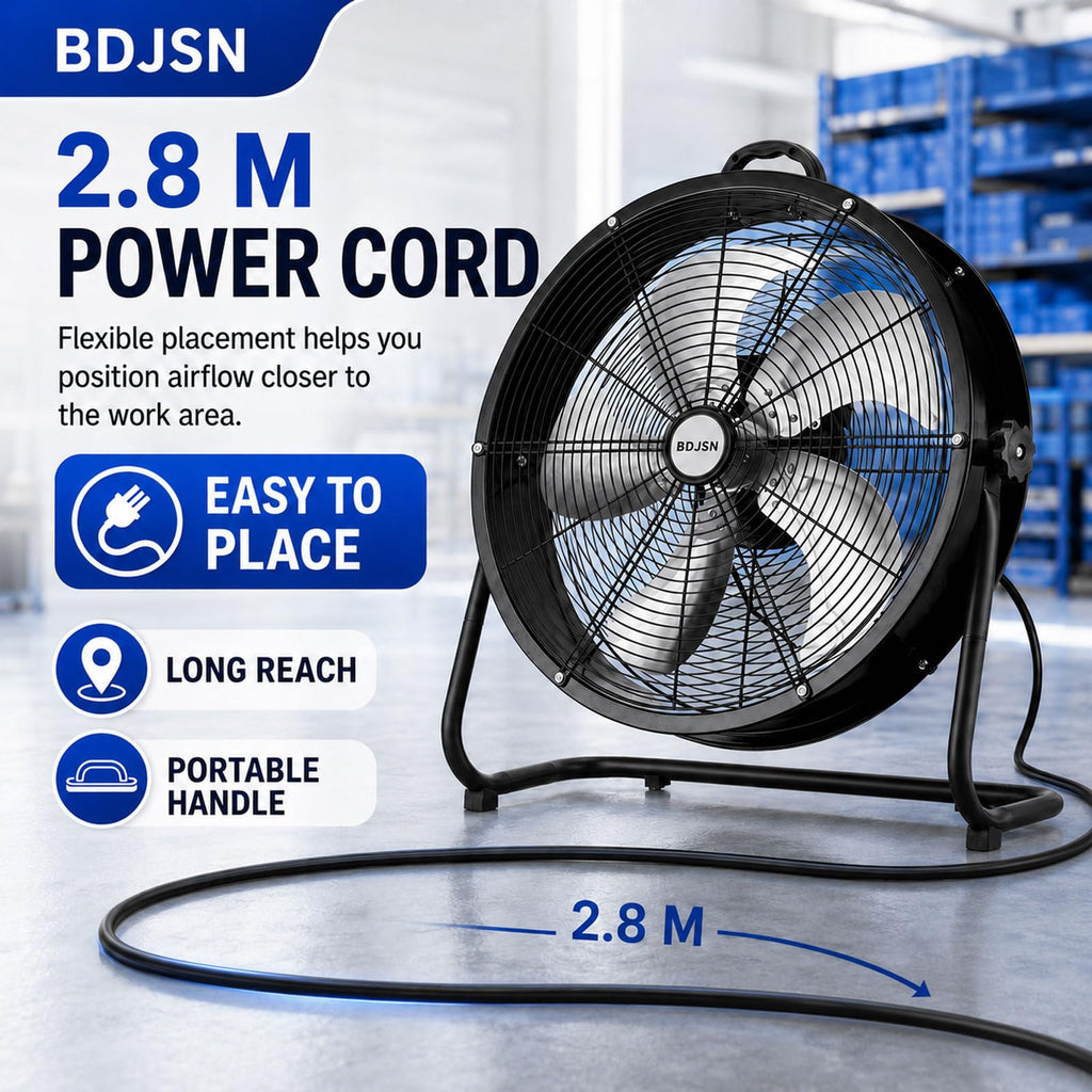 3-speed High Velocity Drum Fan with 5 Aluminium Blades E4739