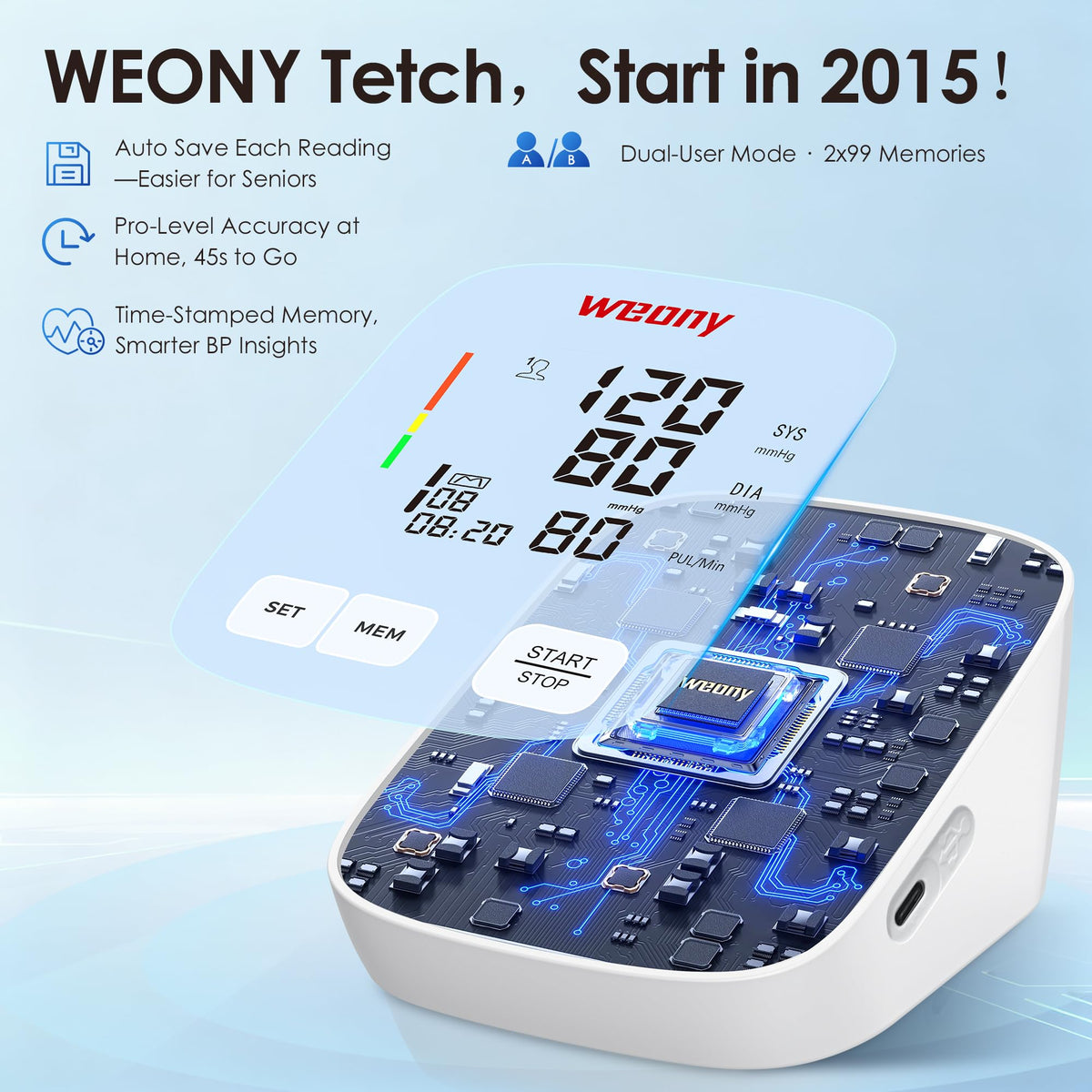 Blood Pressure Monitor with Adjustable 9-17in Cuff C374898
