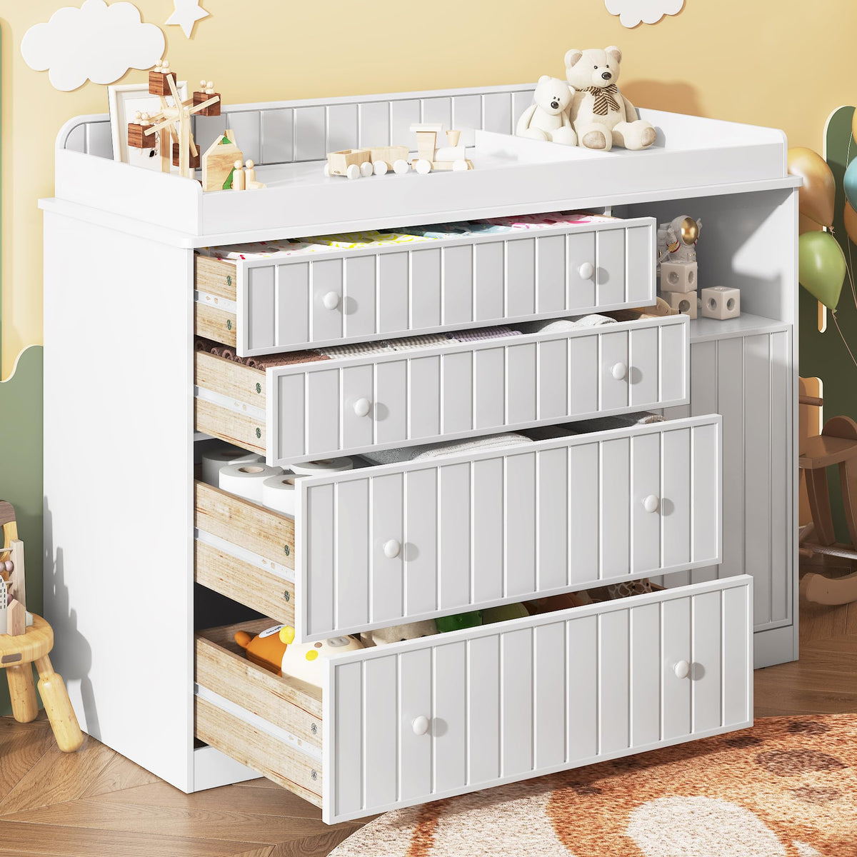 White 4 Drawer Changing Table Dresser N92663