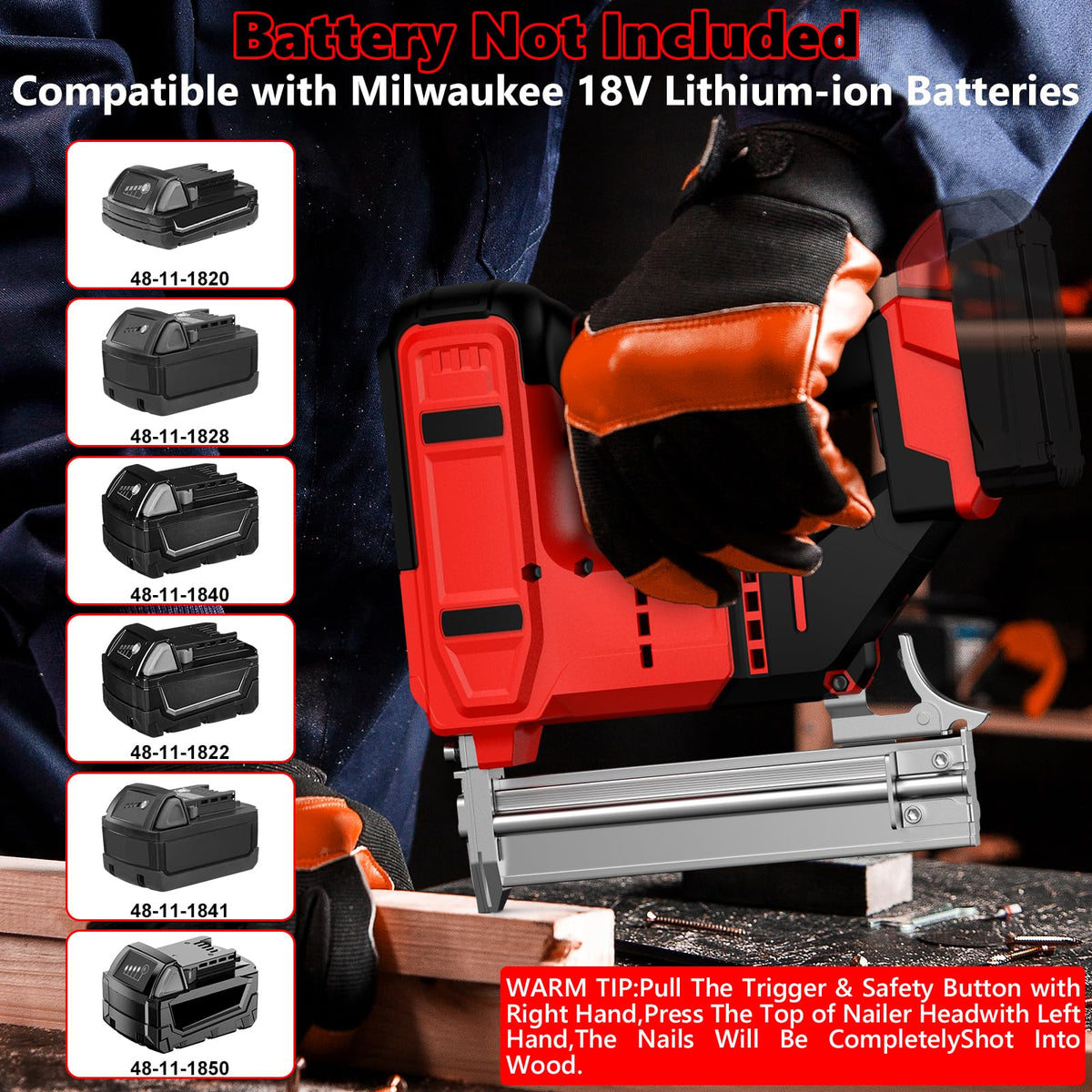 18 Gauge Cordless Brad Nailer & Staple Gun W73181