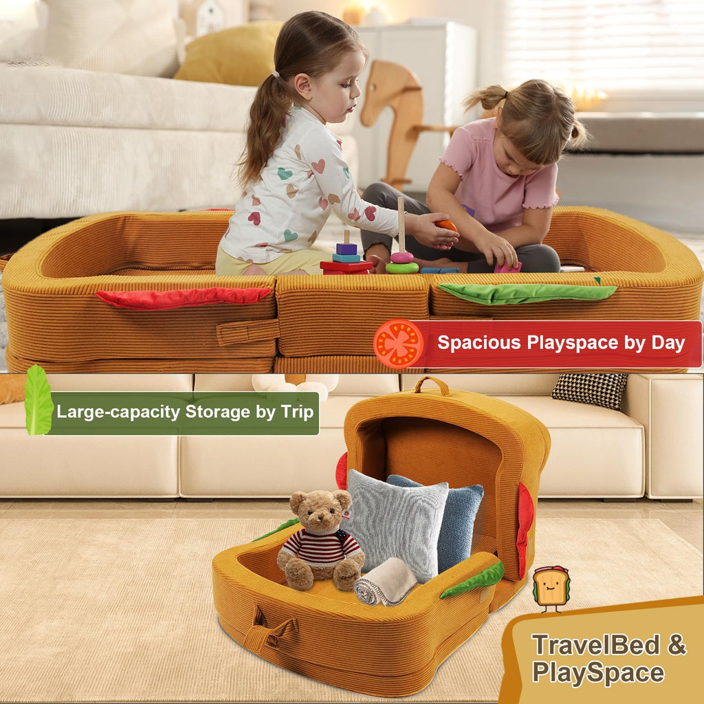 Portable Foldable Soft Foam Toddler Travel Bed with Safety Rail M26209