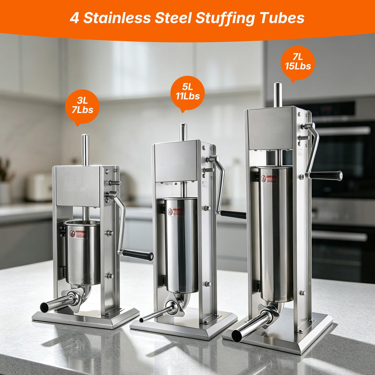 Stainless Steel Vertical Sausage Stuffer 11Lb/5L R164194