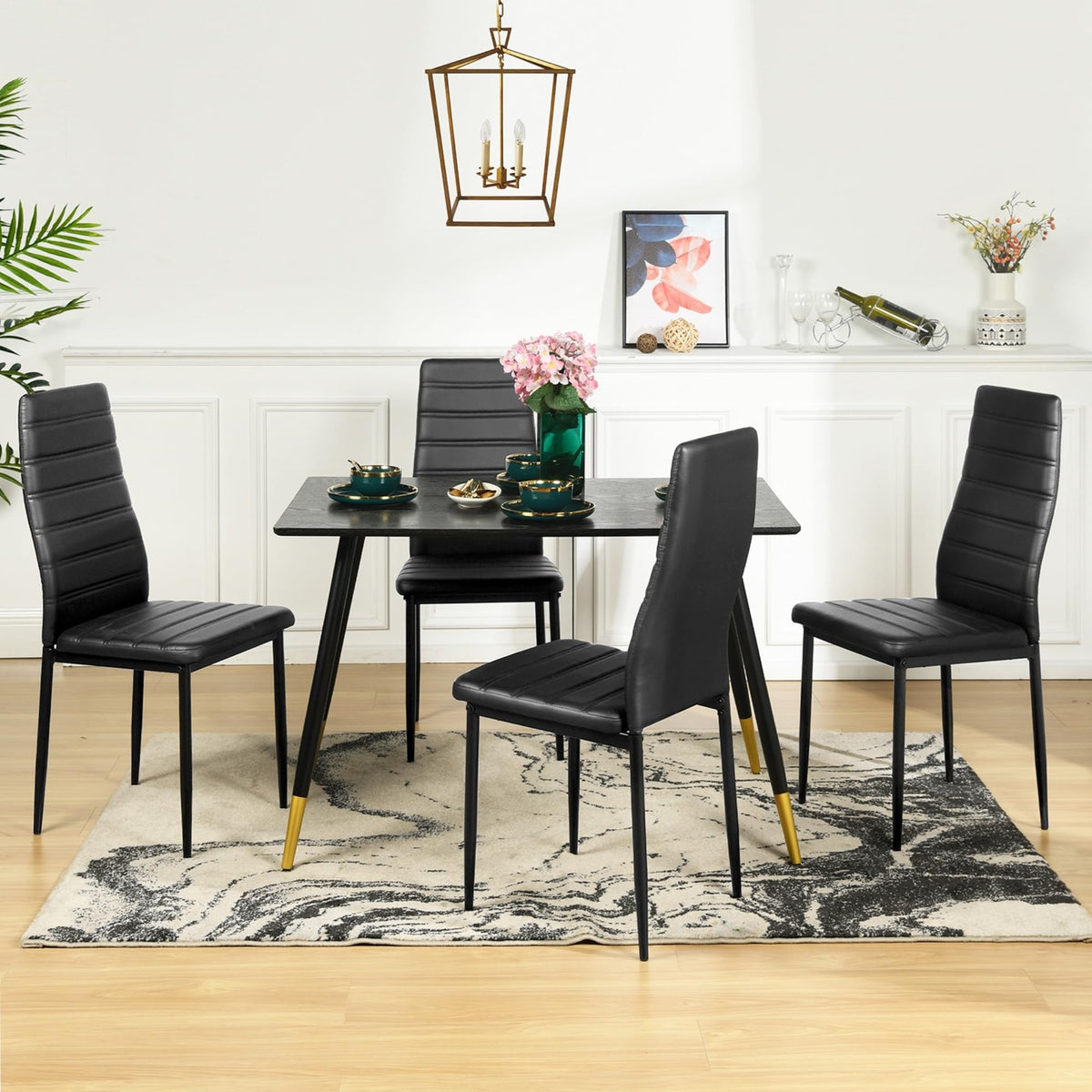 Black PU Dining Chairs Set of 4 Z8770