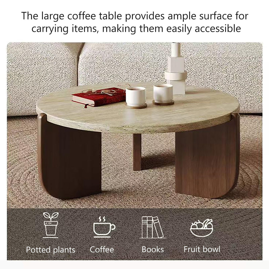 Solid Wood Stone Top Coffee Table E924278