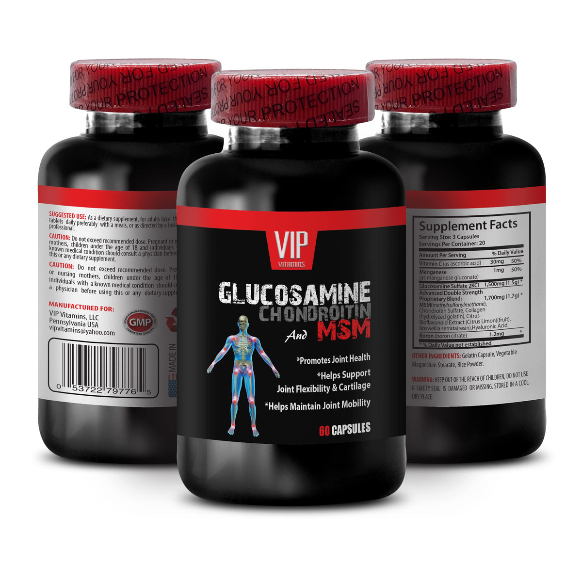 MSM Glucosamine Chondroitin Capsules 180 Tablets N6859
