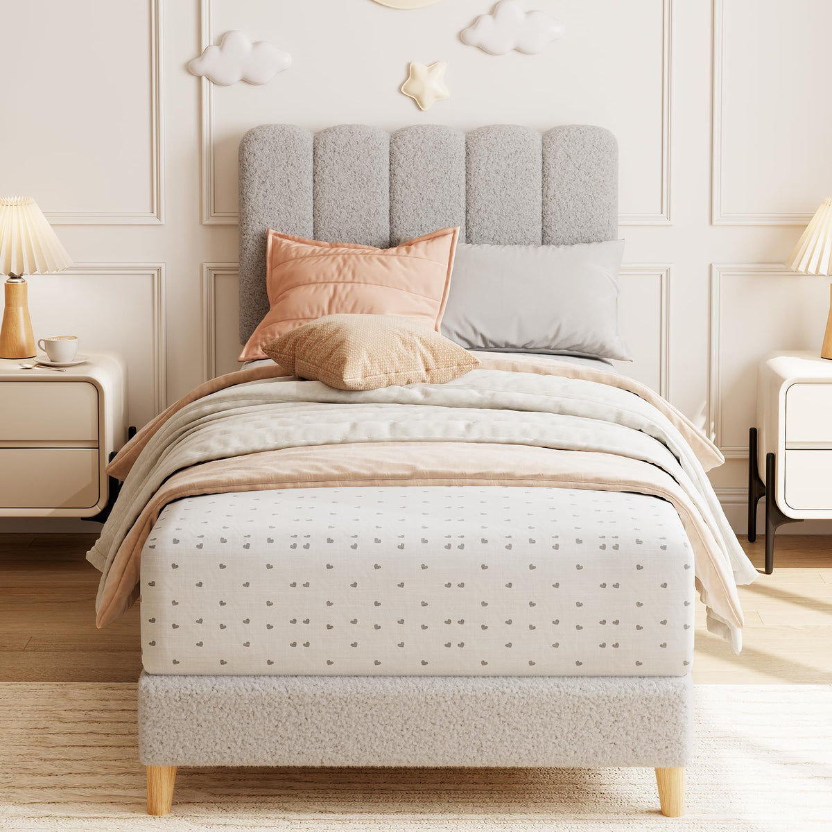 Twin Bed Frame with Headboard O161