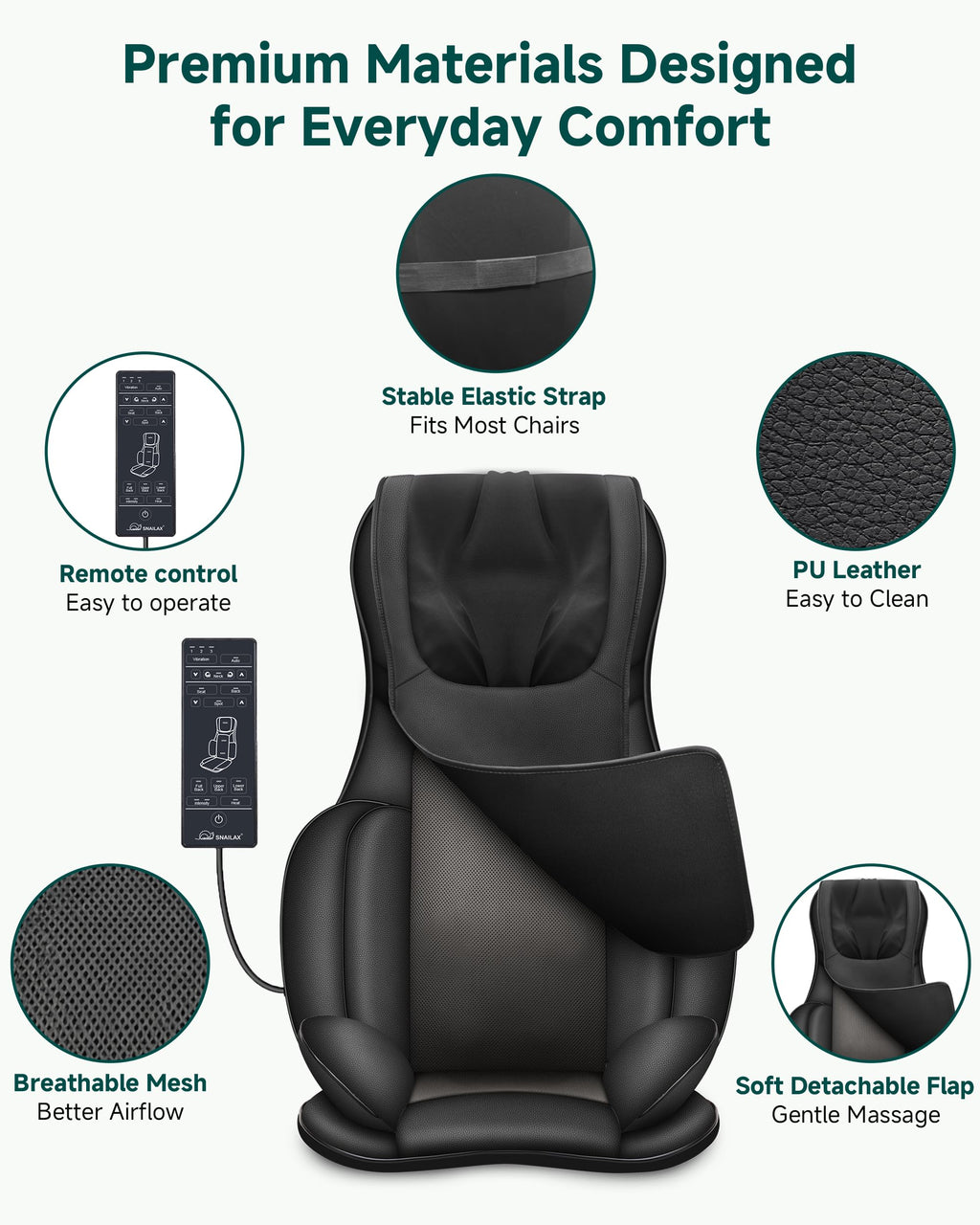 Shiatsu Neck and Back Massager Chair Pad with Heat G856