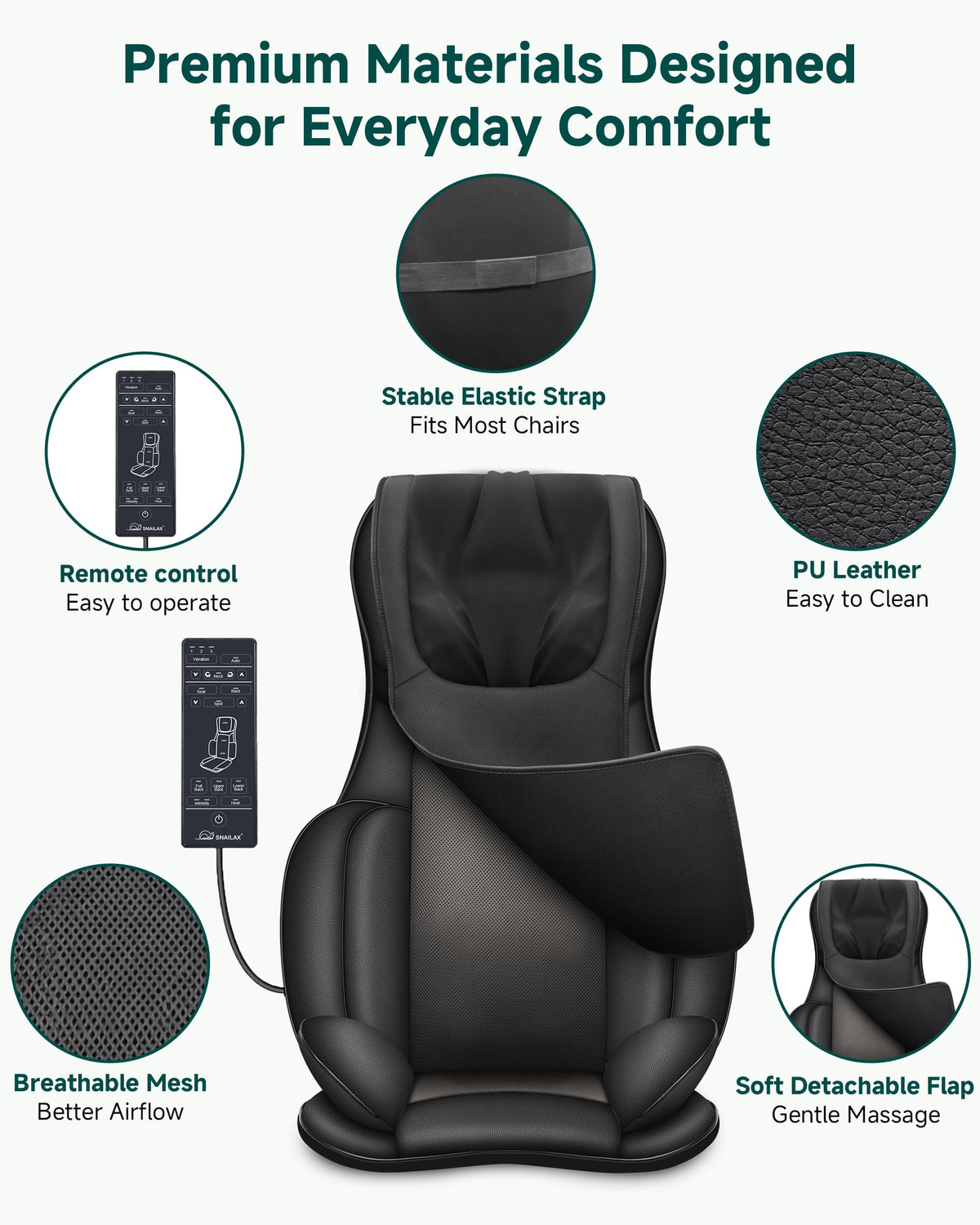Shiatsu Neck and Back Massager Chair Pad with Heat G856