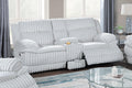Light Gray Corduroy Recliner Loveseat with Drawer Console S8090