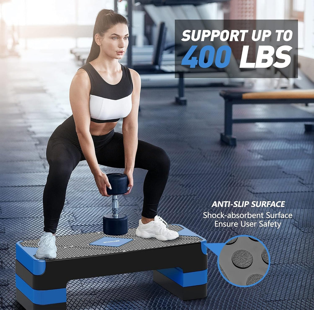 Adjustable Aerobic Exercise Step with 4” 6” 8” Risers I656492