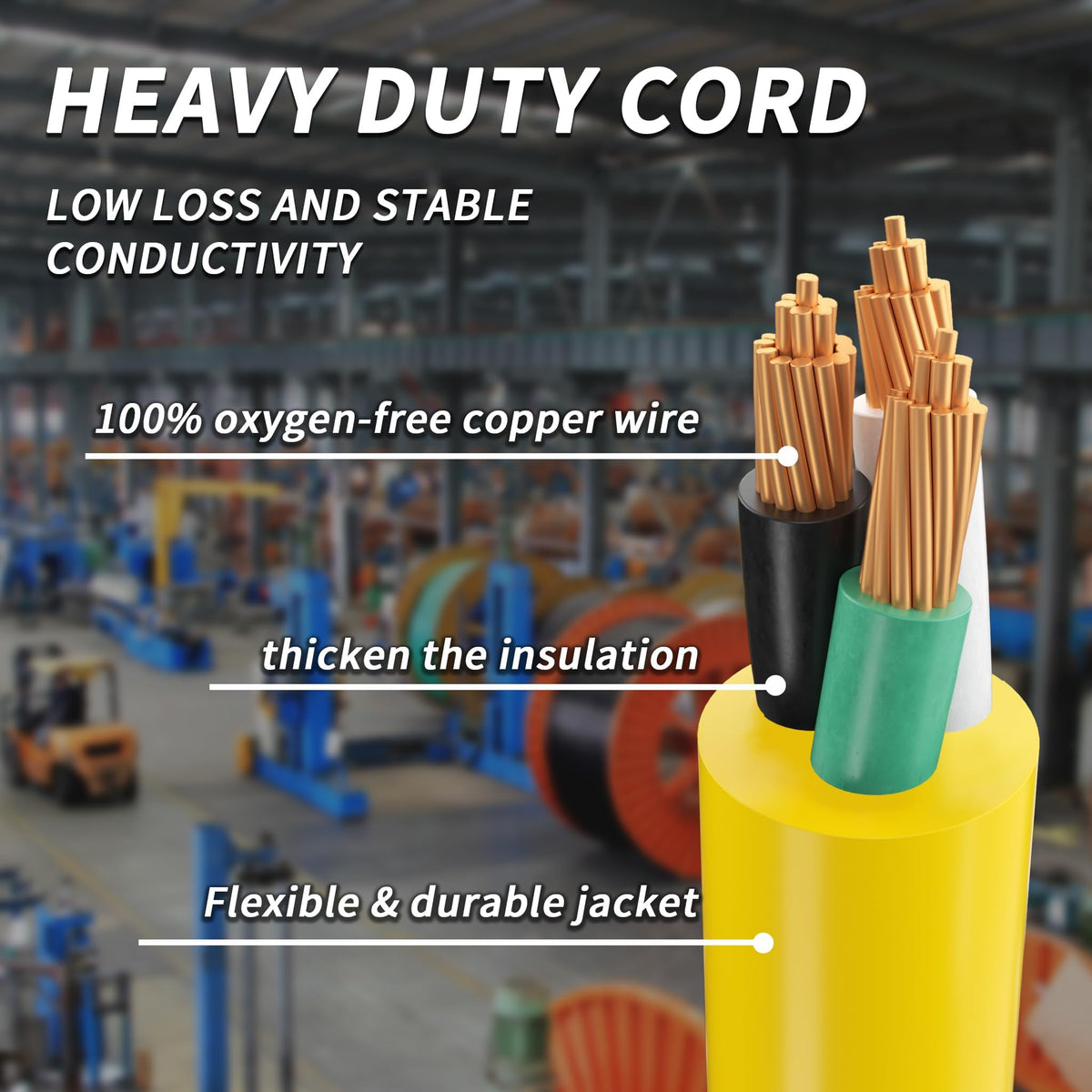 100 FT 12 Gauge Yellow Heavy Duty Outdoor Extension Cord Waterproof Q15128