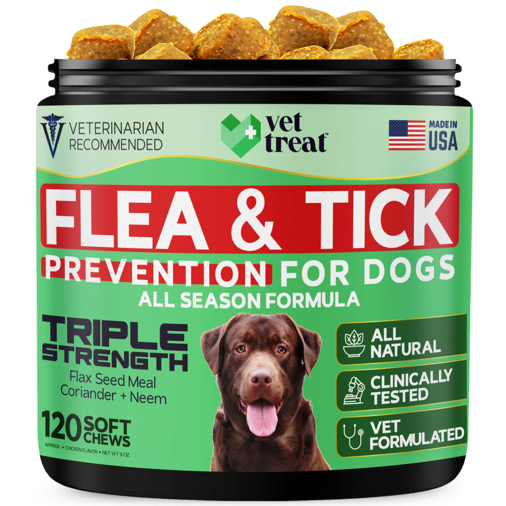 Flea and Tick Chewables for Dogs Chicken 120 Soft Treats Q765502