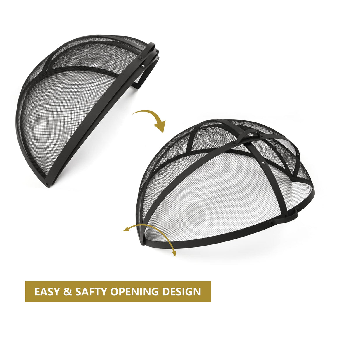 32" Round Fire Pit Spark Screen Cover with Door U5919