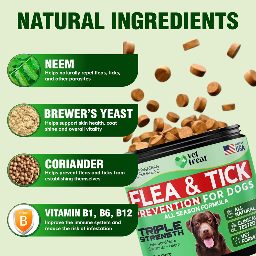 Flea and Tick Chewables for Dogs Chicken 120 Soft Treats Q765502