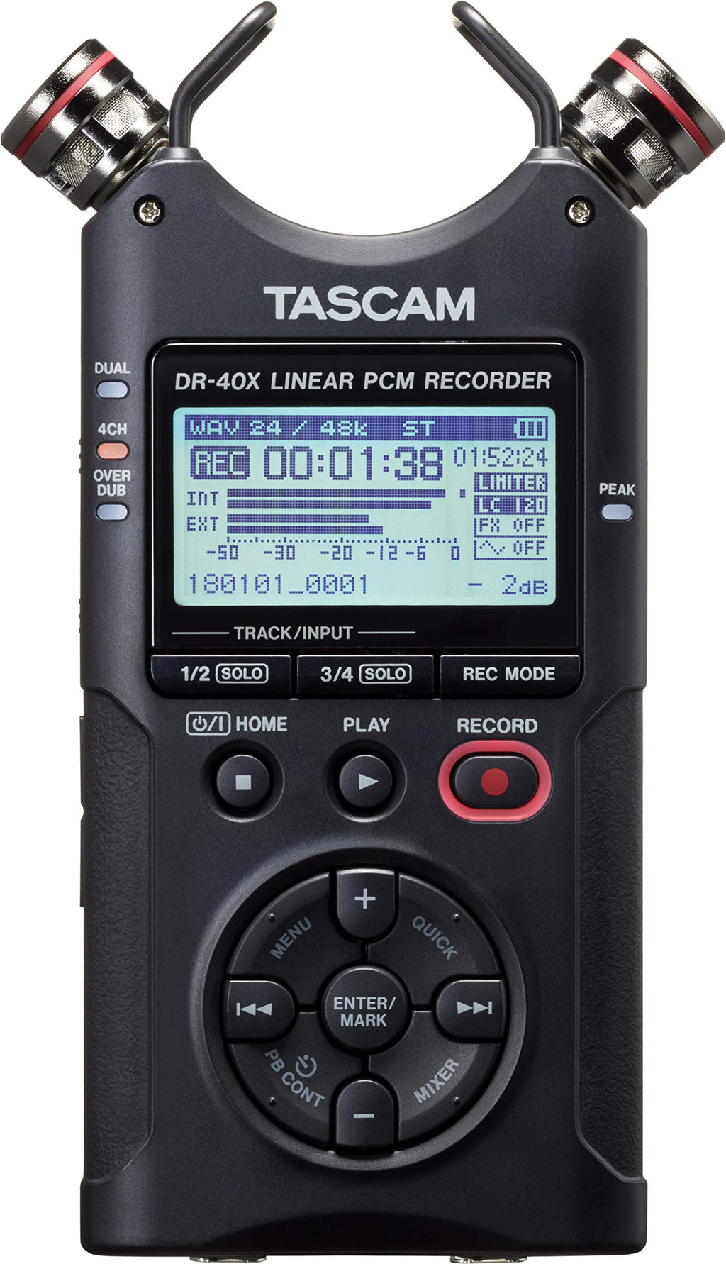 4-Track Portable Handheld Field Recorder with 2 XLR/TRS Inputs W306584