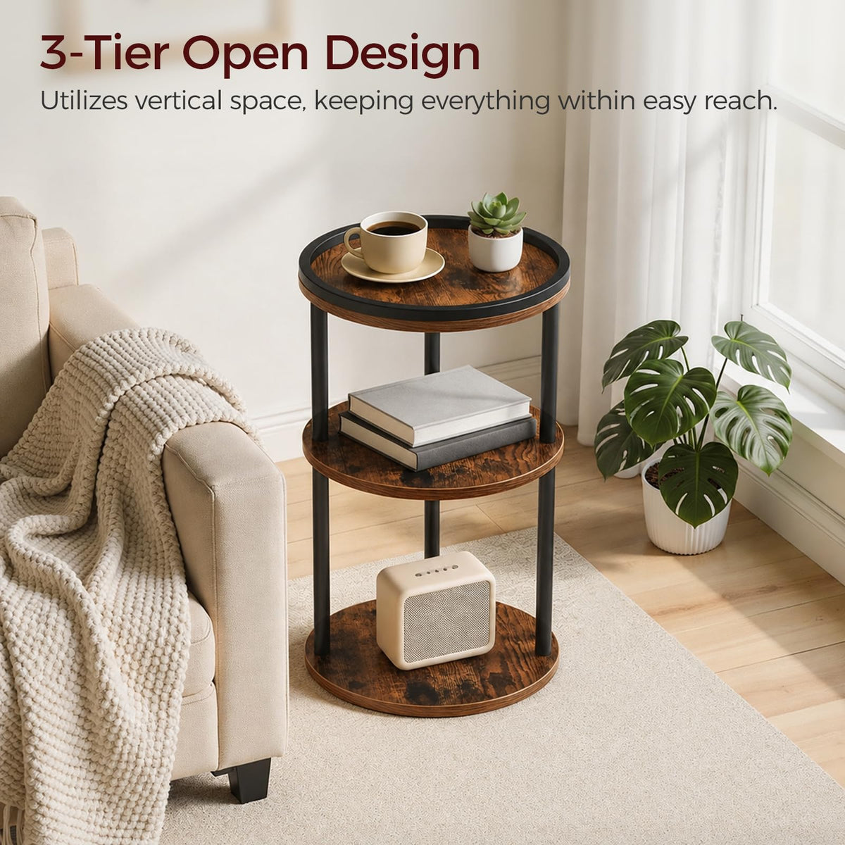 Small Round 3-Tier Side Table J486623