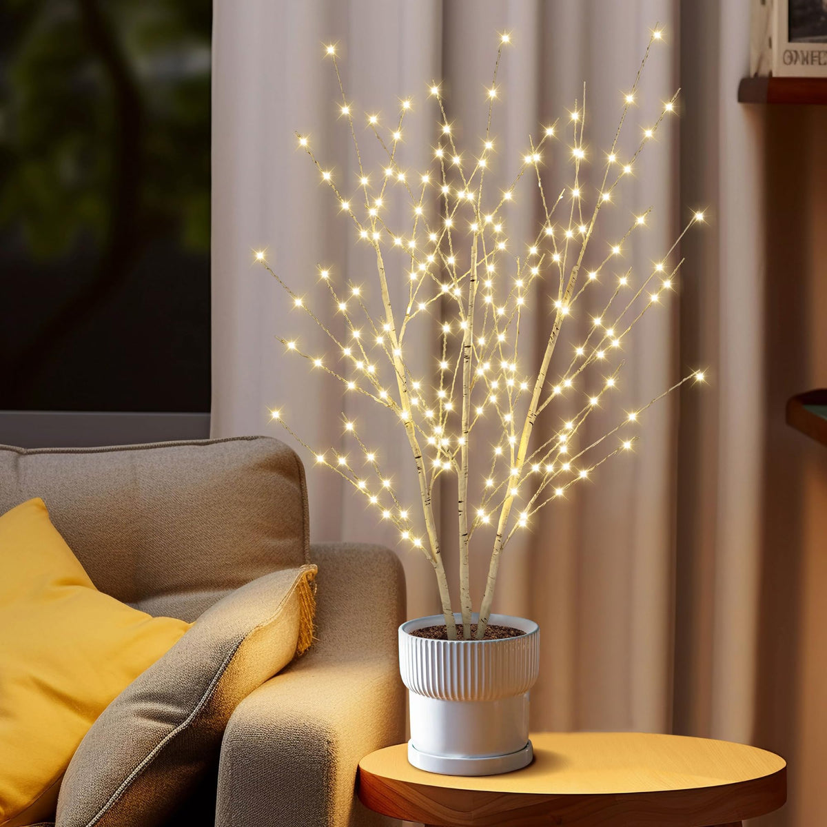 Birch Light Tree with 180 LED Lights Q914