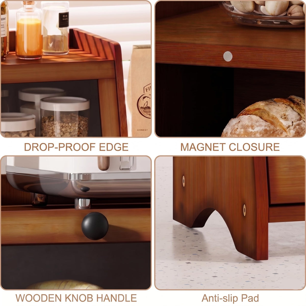 Brown Bamboo Bread Box F61763