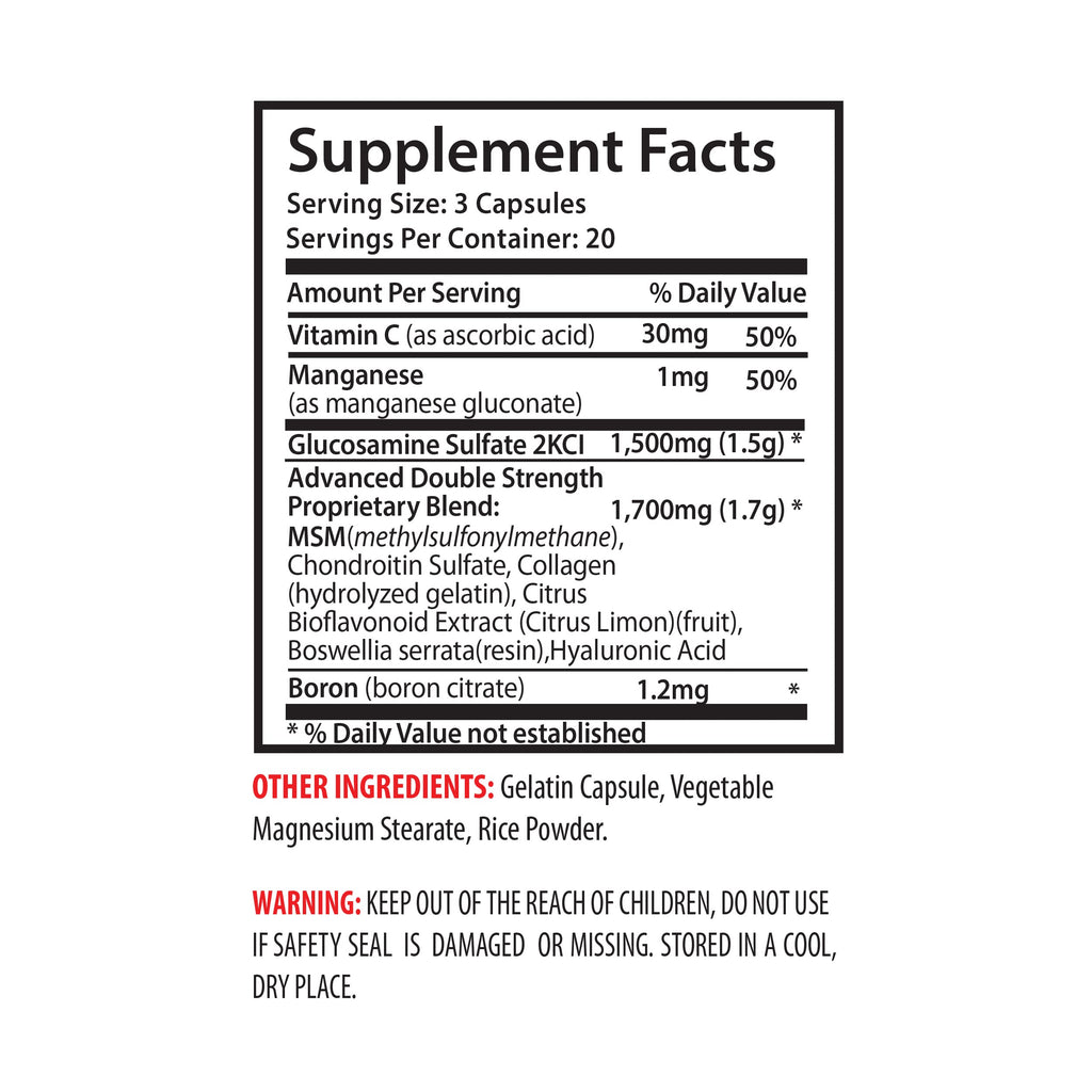 MSM Glucosamine Chondroitin Capsules 180 Tablets N6859