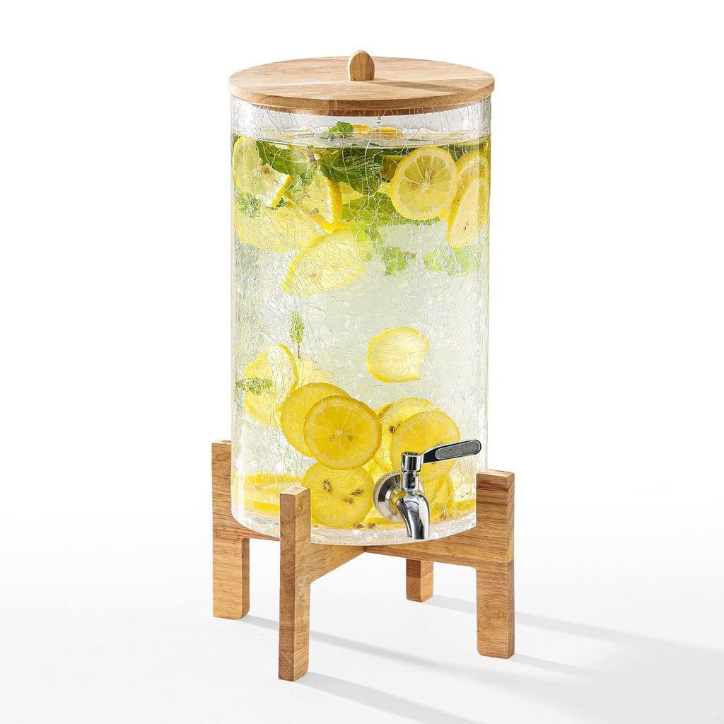 2 Gallon Glass Drink Dispenser with Stand E14534