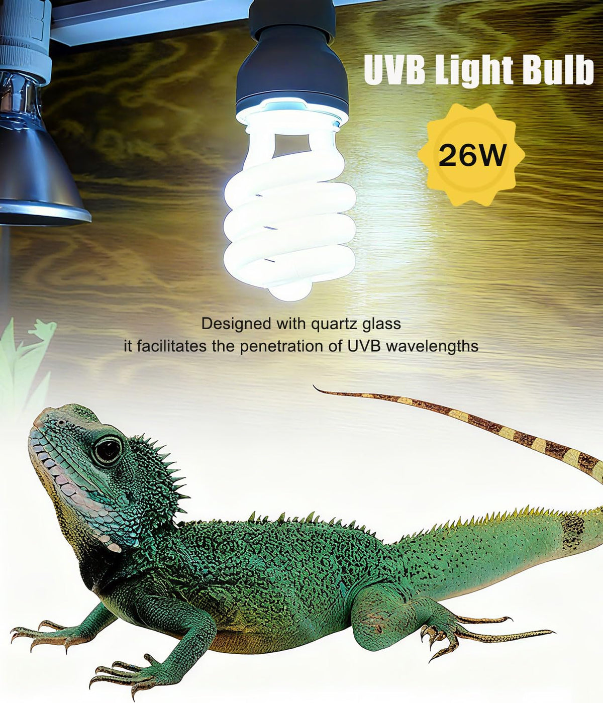 E26 Reptile UVB Light Bulb 26W 2-Pack O27016